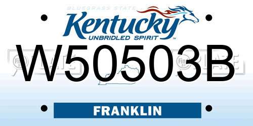 W50503B Kentucky License Plate