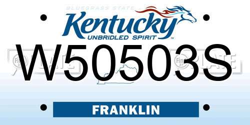 W50503S Kentucky License Plate