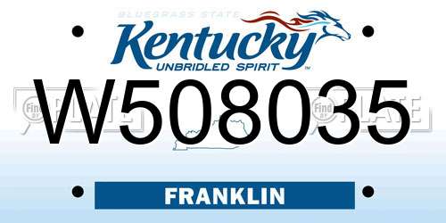 W508035 Kentucky License Plate