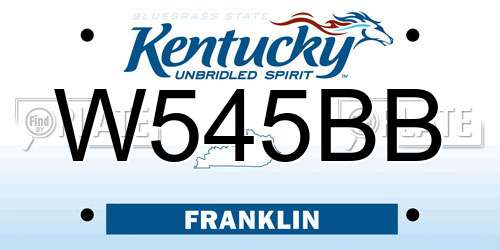 W545BB Kentucky License Plate