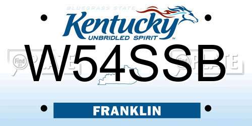 W54SSB Kentucky License Plate