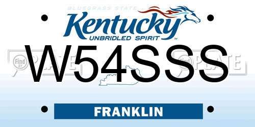 W54SSS Kentucky License Plate