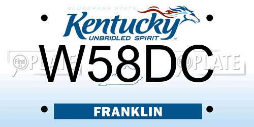 W58DC Kentucky License Plate