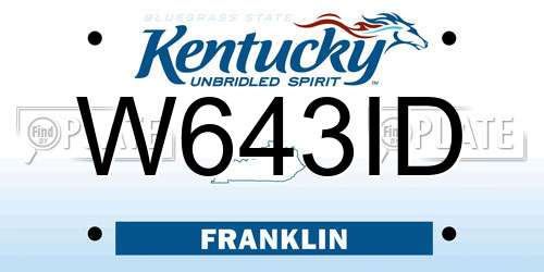 W643ID Kentucky License Plate