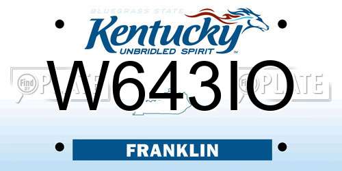 W643IO Kentucky License Plate