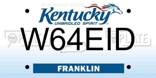 W64EID Kentucky License Plate
