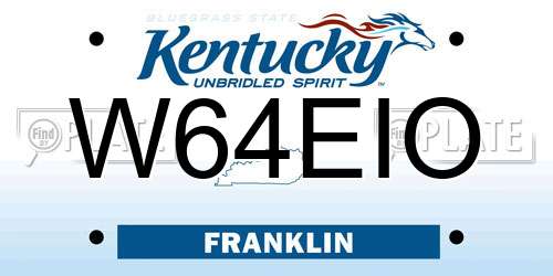 W64EIO Kentucky License Plate
