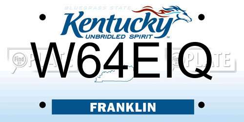 W64EIQ Kentucky License Plate