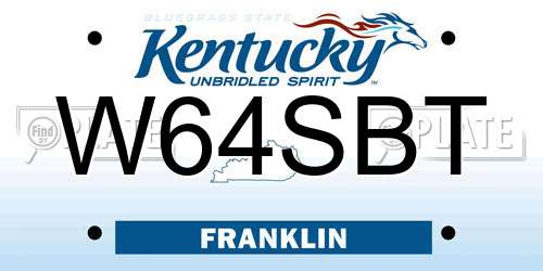 W64SBT Kentucky License Plate