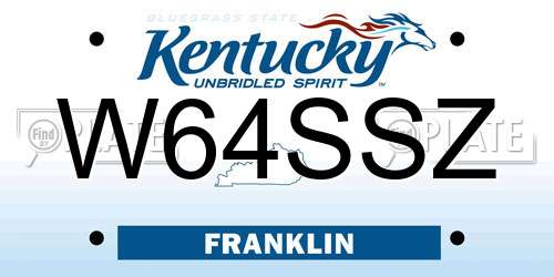 W64SSZ Kentucky License Plate
