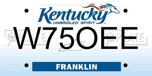 W75OEE Kentucky License Plate