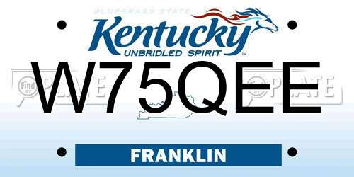 W75QEE Kentucky License Plate