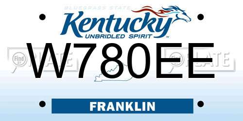 W780EE Kentucky License Plate