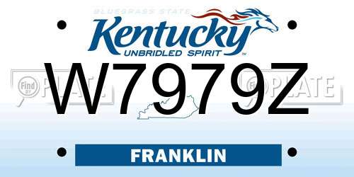 W7979Z Kentucky License Plate