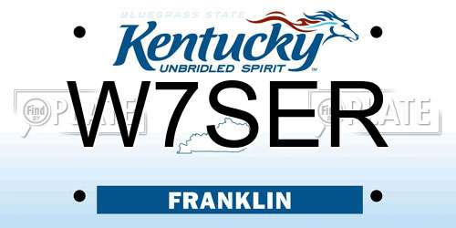 W7SER Kentucky License Plate