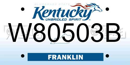 W80503B Kentucky License Plate