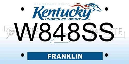 W848SS Kentucky License Plate