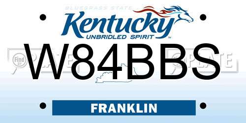 W84BBS Kentucky License Plate