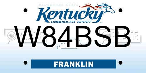 W84BSB Kentucky License Plate