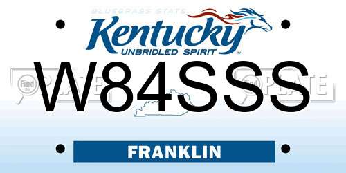 W84SSS Kentucky License Plate