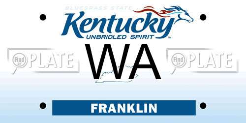 WA Kentucky License Plate