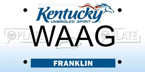 WAAG Kentucky License Plate
