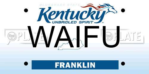 WAIFU Kentucky License Plate