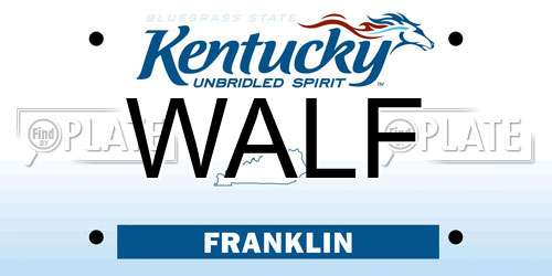 WALF Kentucky License Plate