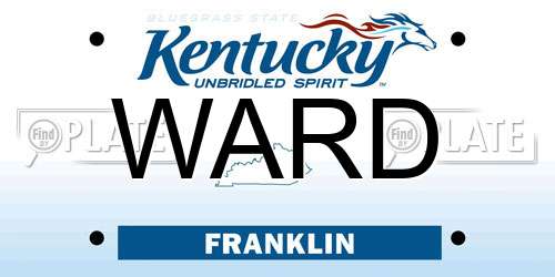 WARD Kentucky License Plate