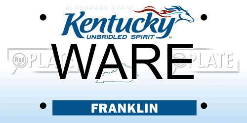 WARE Kentucky License Plate