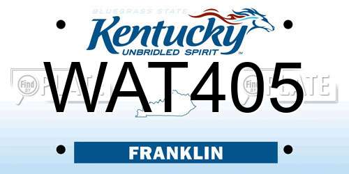 WAT405 Kentucky License Plate