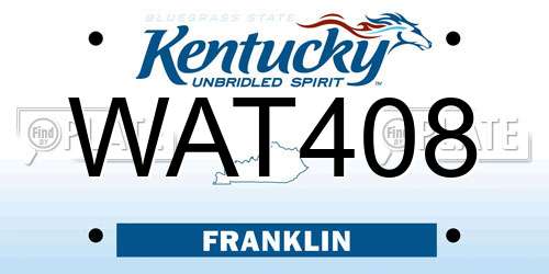 WAT408 Kentucky License Plate