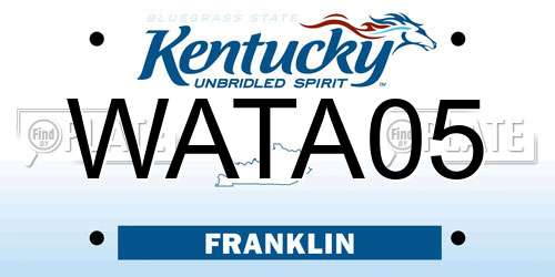 WATA05 Kentucky License Plate