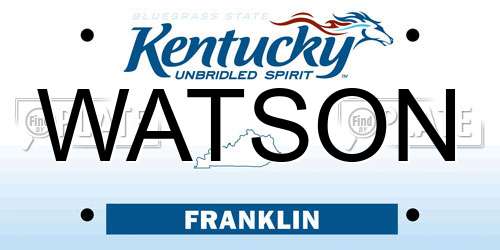 WATSON Kentucky License Plate