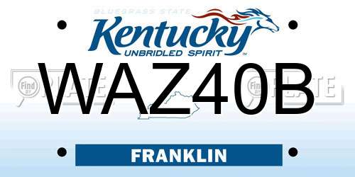 WAZ40B Kentucky License Plate