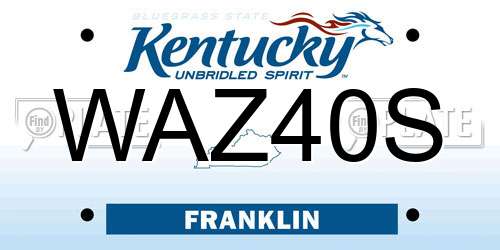 WAZ40S Kentucky License Plate