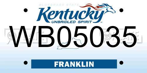 WB05035 Kentucky License Plate