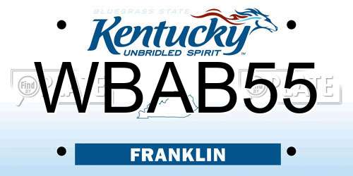 WBAB55 Kentucky License Plate