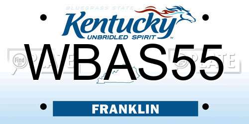 WBAS55 Kentucky License Plate