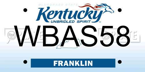WBAS58 Kentucky License Plate