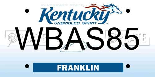 WBAS85 Kentucky License Plate
