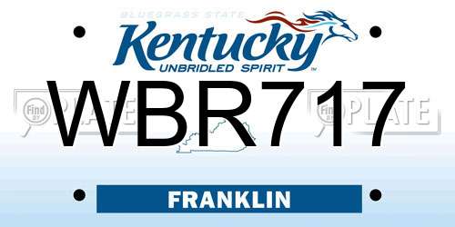 WBR717 Kentucky License Plate
