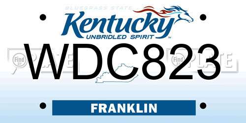 WDC823 Kentucky License Plate
