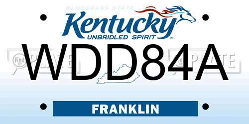 WDD84A Kentucky License Plate