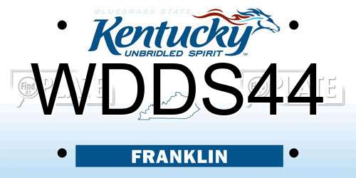 WDDS44 Kentucky License Plate