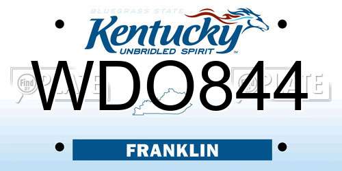 WDO844 Kentucky License Plate