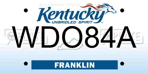 WDO84A Kentucky License Plate