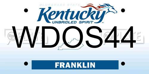 WDOS44 Kentucky License Plate