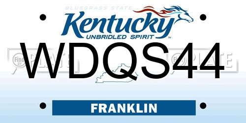 WDQS44 Kentucky License Plate