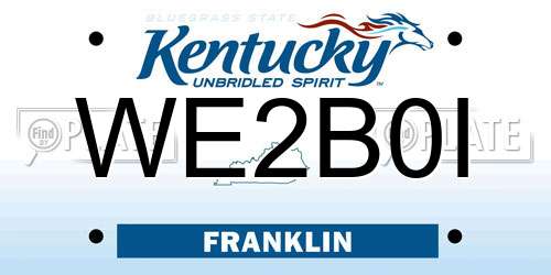 WE2B0I Kentucky License Plate